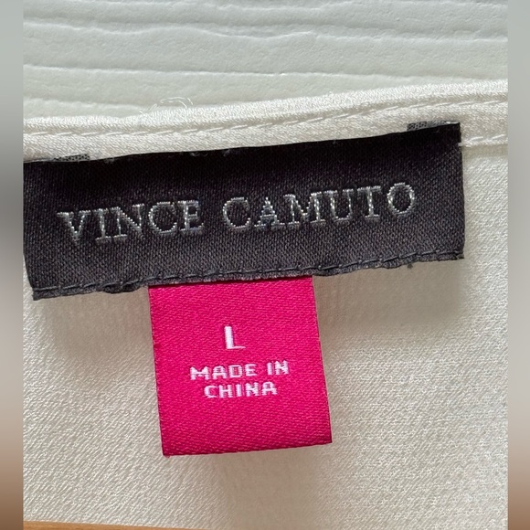 💕VINCE CAMUTO WOMENS IVORY SATIN RAGLAN SLEEVES SHIRT BLOUSE TOP - Picture 7 of 9